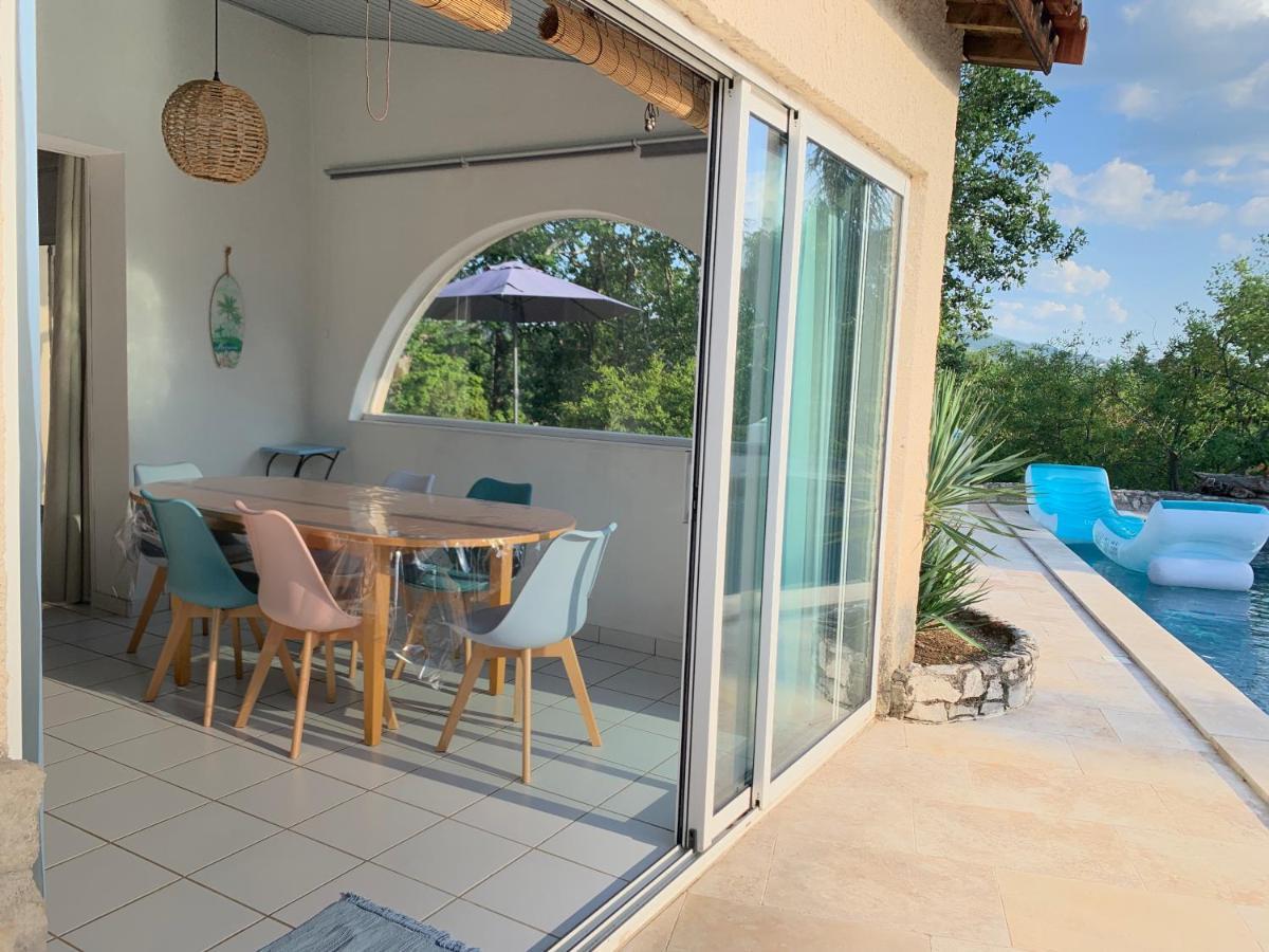 Villa de 100m2 avec grande piscine privée Saint Alban Auriolles Exterior foto